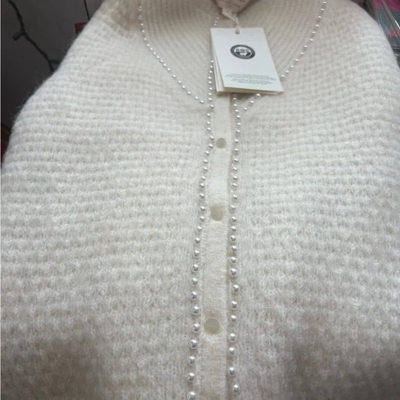 Sézane Solena Pearl White Cardigan! NWT! Size Small! - Picture 3 of 4